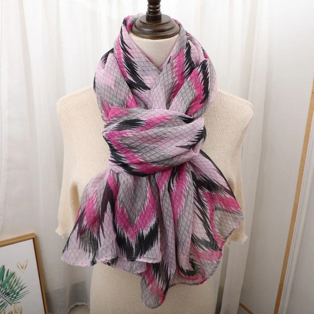Geometric waved Purple Ladies Stole/Scarf