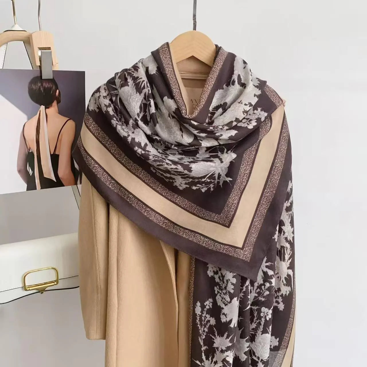 Printed Scarf Brown-S5