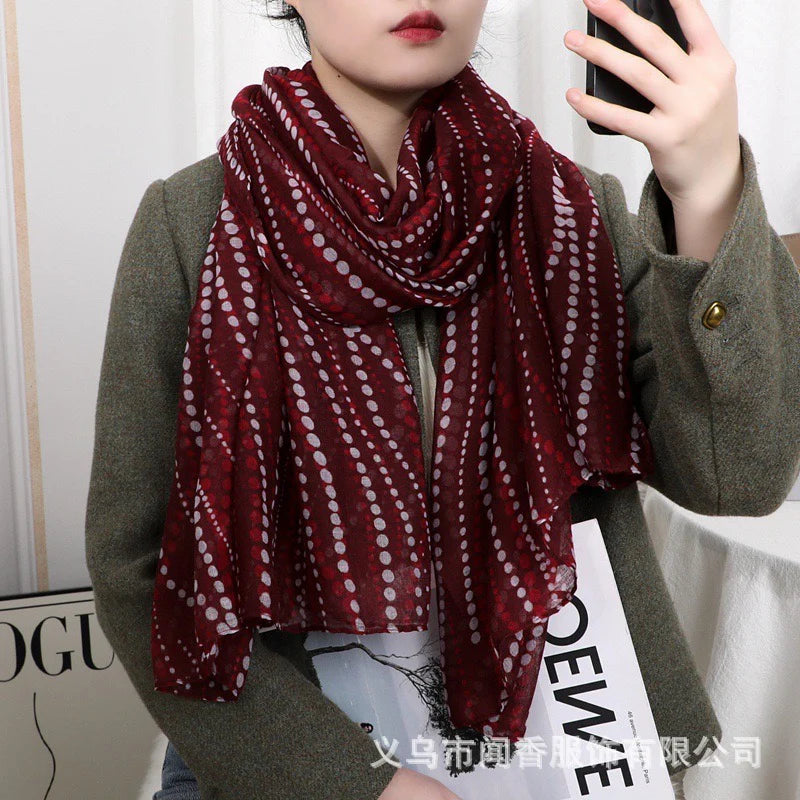 Dots Maroon Ladies Stole/Scarf