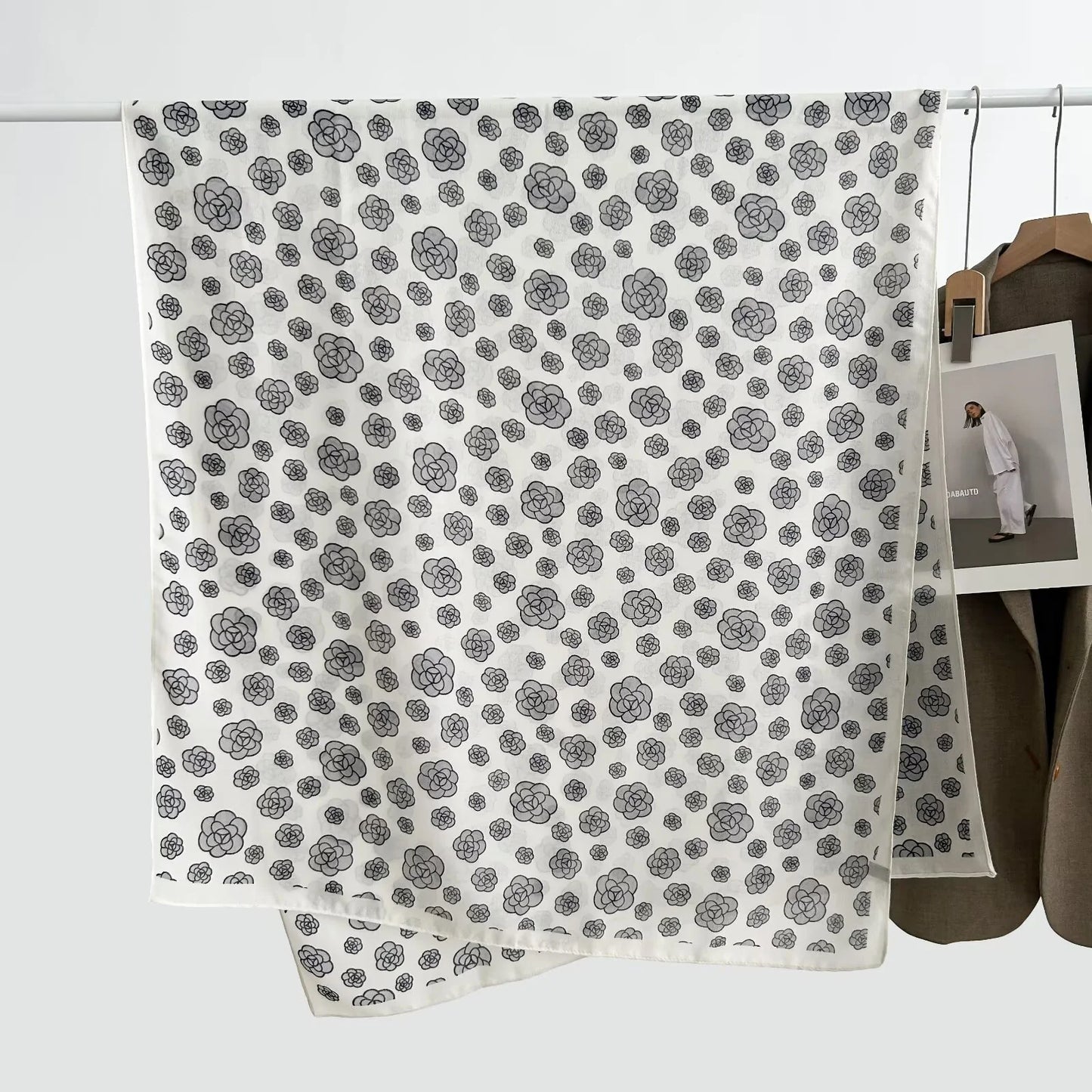 Classy print white scarf