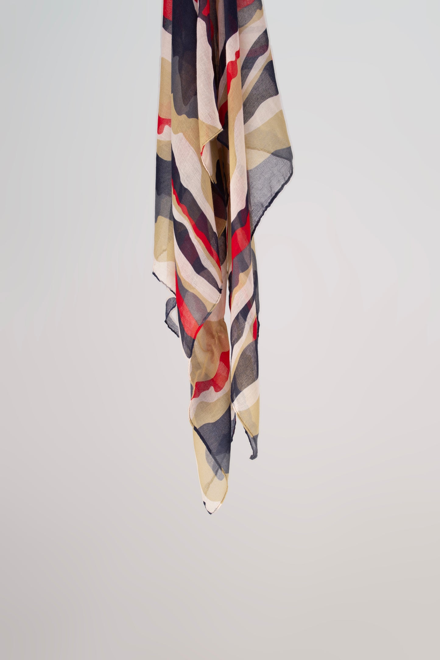 Soft Lawn Abstract Wave Digital Print Scarf - Modern & Lightweight