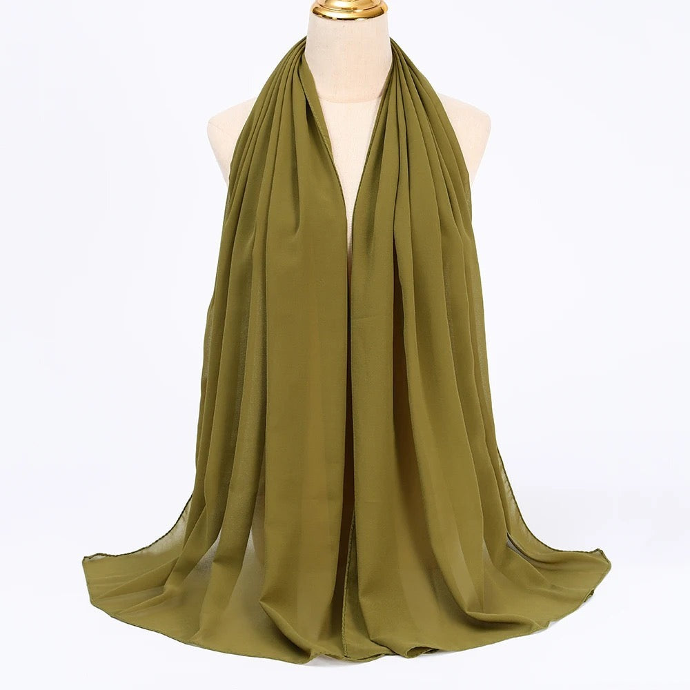 Elegant Olive Green Chiffon Drape
