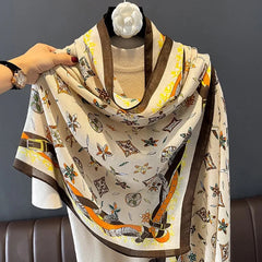 Letter Print Viscose Scarf