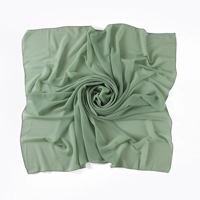 Chiffon Hijab Patti in Light green Chiffon Scarf