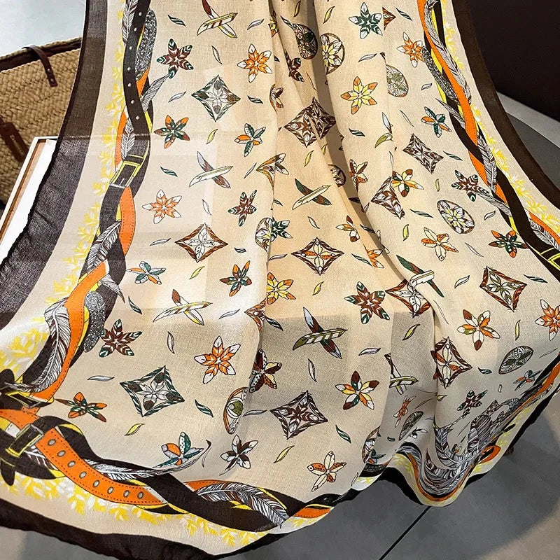 Letter Print Viscose Scarf