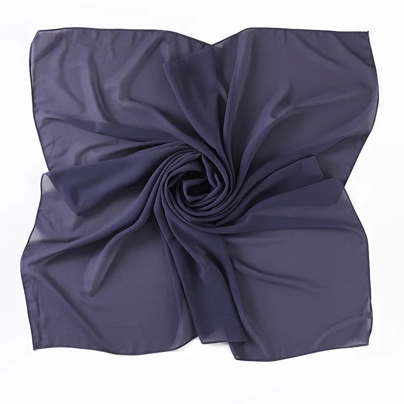 Women Chiffon Georgette Hijab Scarf Grey
