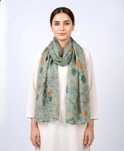 Flower Print Pista Hijab PJ01