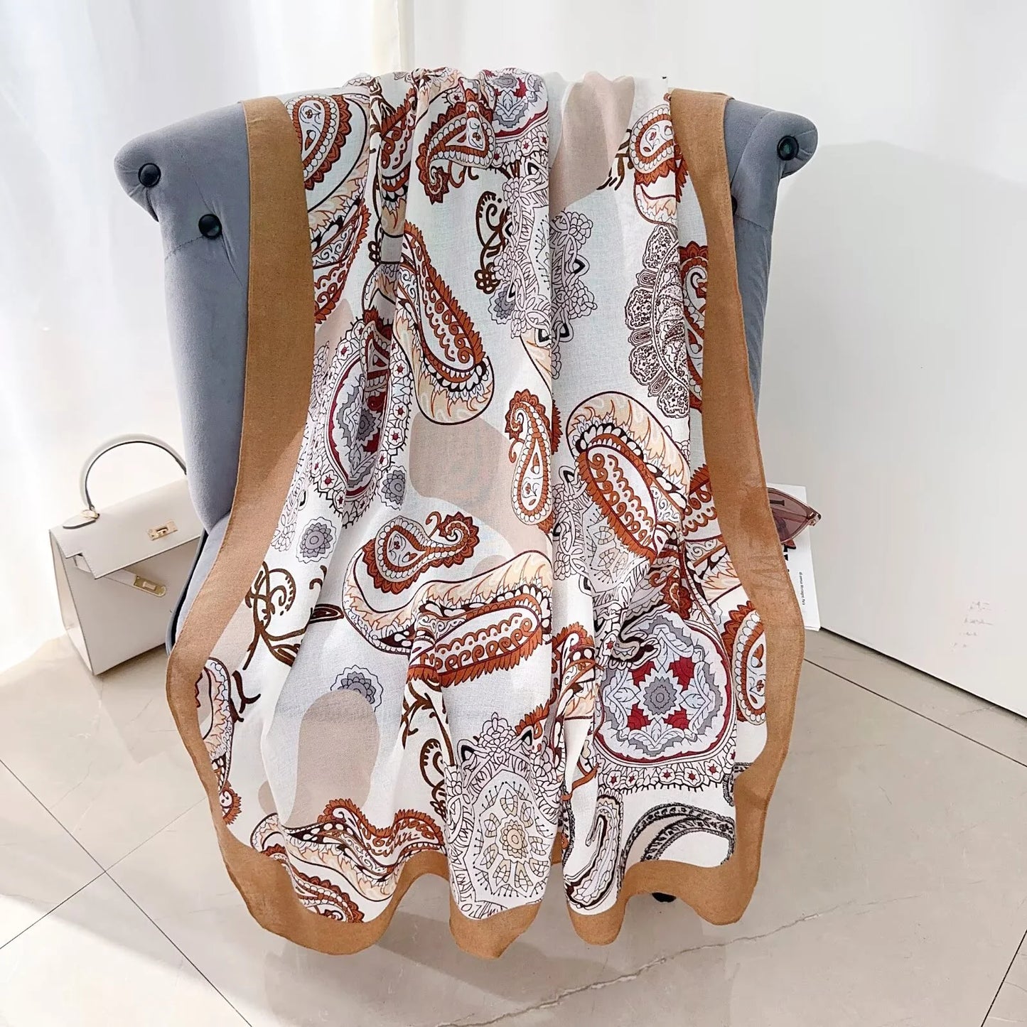 Paisley Scarf Brown-S5