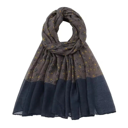Folky Blue & Grey Scarf