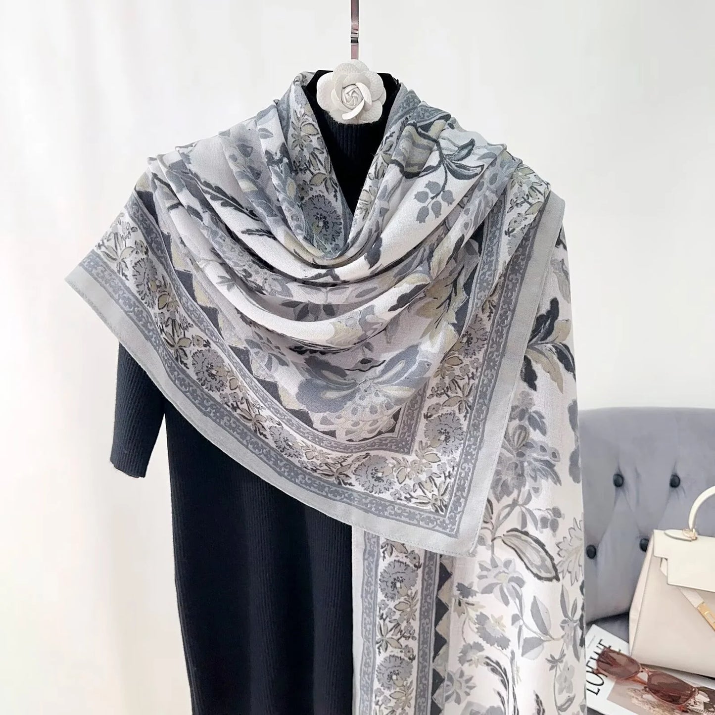 Floral Print Grey-S5