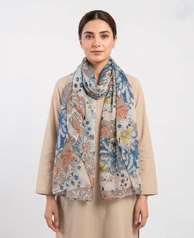 Flower Model Ecru Hijab SN-26