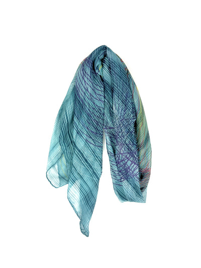 Drawing Print Lawn Hijab turquoise