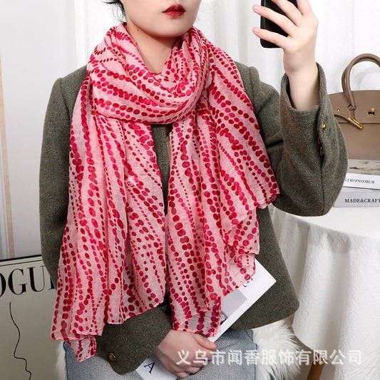 Dots Pink Ladies Stole/Scarf
