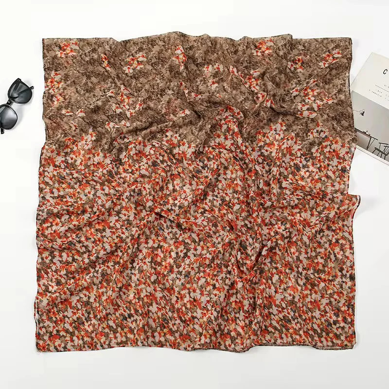 Folky Beige Print Scarf