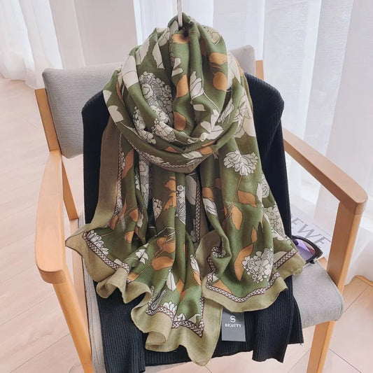 Floral print Green-N1