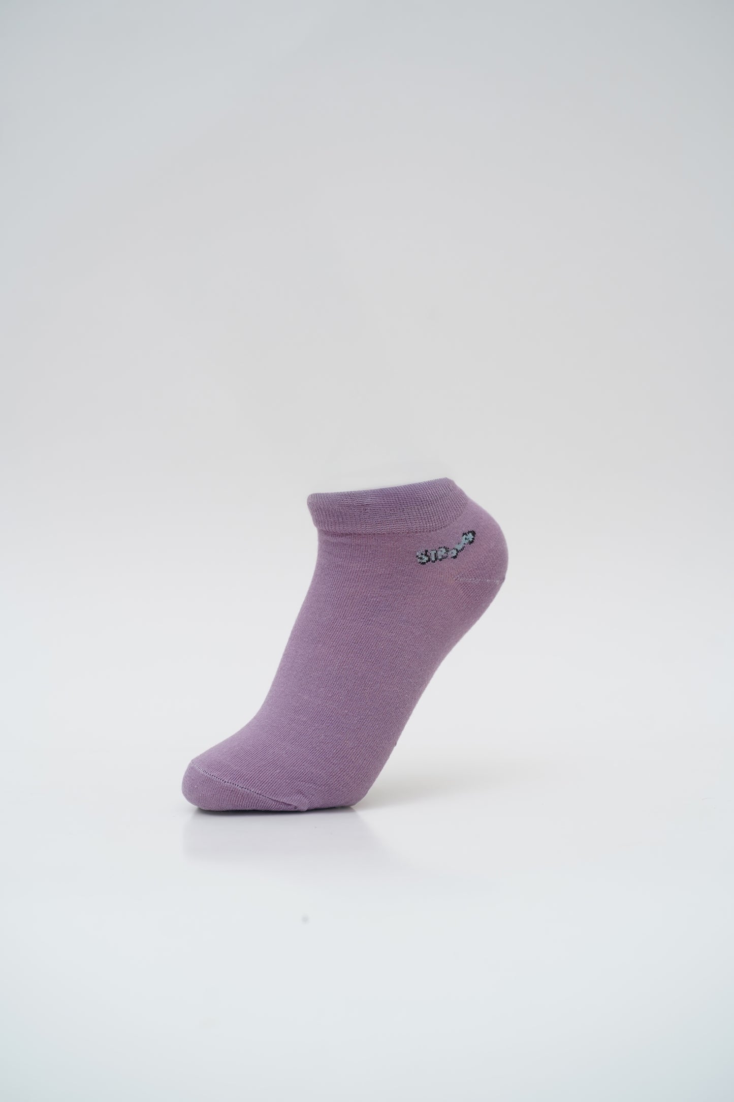 Lilac Ankle Socks with Heart and Cloud Graphics