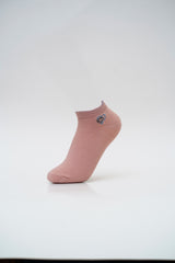 Blush Pink Ankle Socks with Fun Monkey Graphic