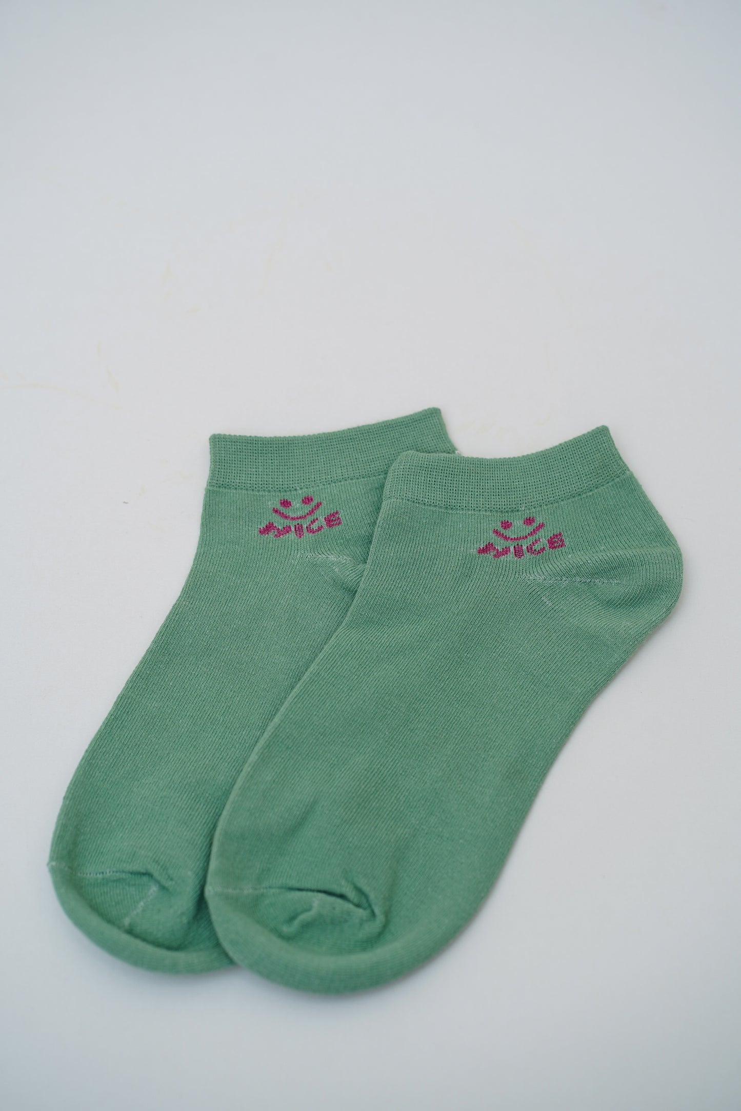 Mint Green Ankle Socks with Fun Graphic