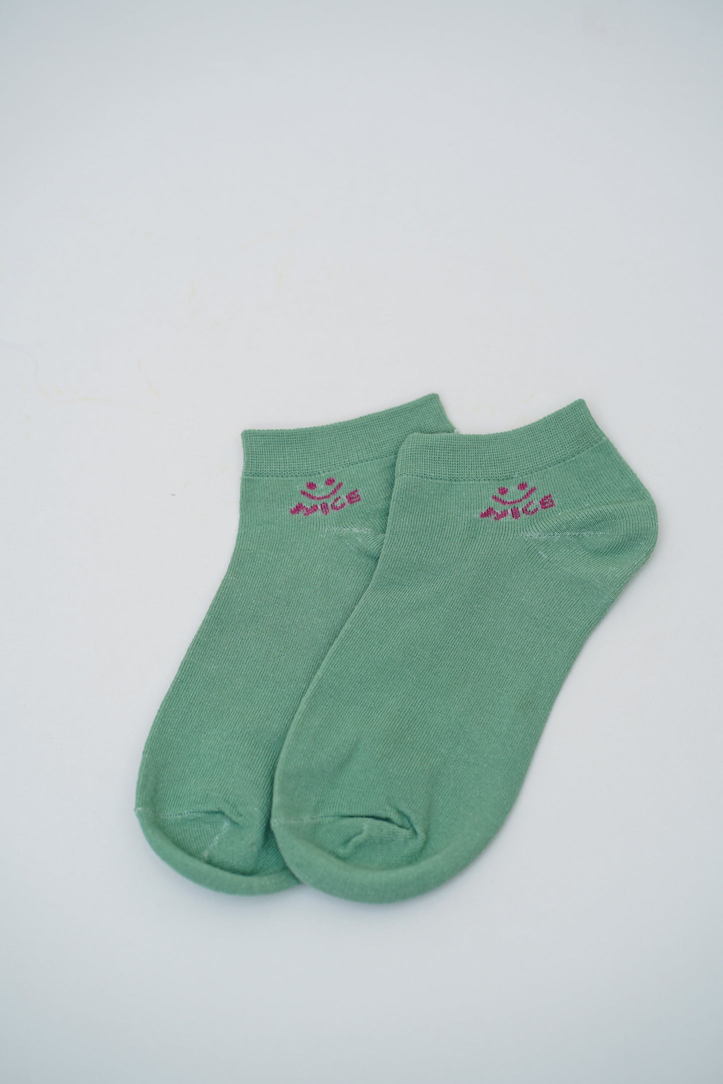 Mint Green Ankle Socks with Fun Graphic
