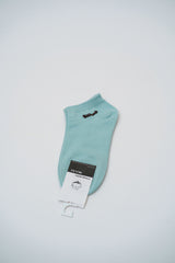Sky Blue Ankle Socks with Heart and "Smile" Graphics