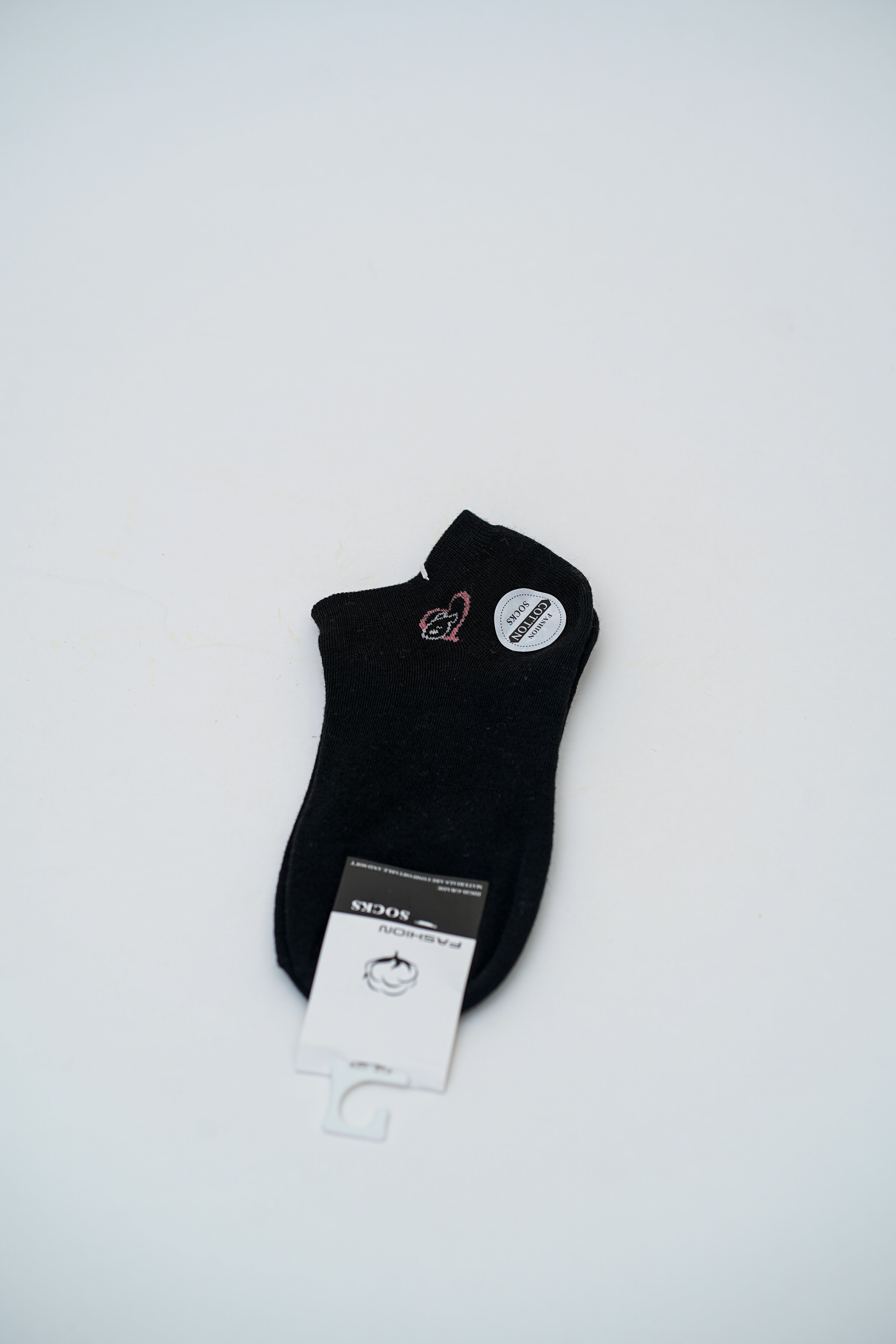 Black Ankle Socks with Assorted Graphic Designs