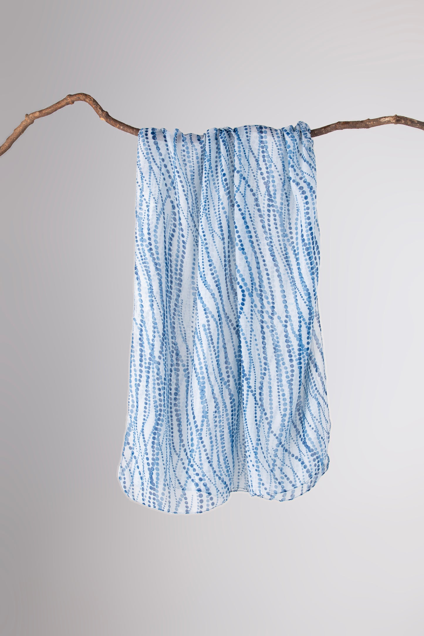 Celestial Dots - Lightweight Chiffon Scarf with Wavy Dot Pattern