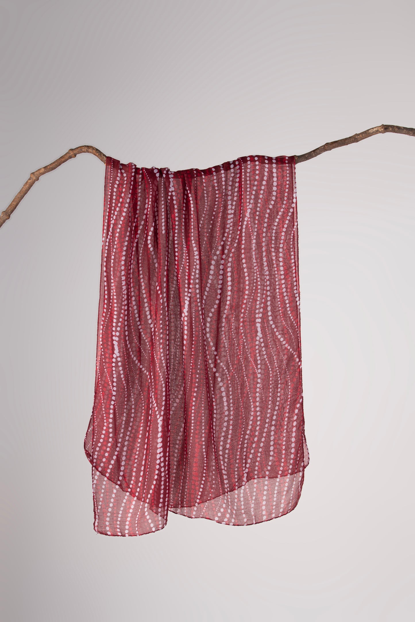 Celestial Dots - Lightweight Chiffon Scarf with Wavy Dot Pattern