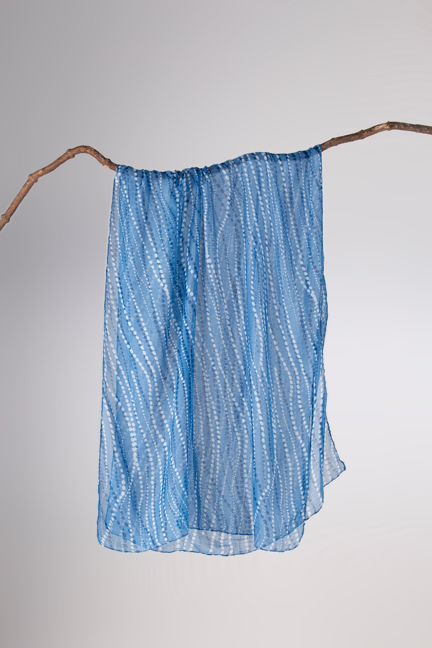 Celestial Dots - Lightweight Chiffon Scarf with Wavy Dot Pattern