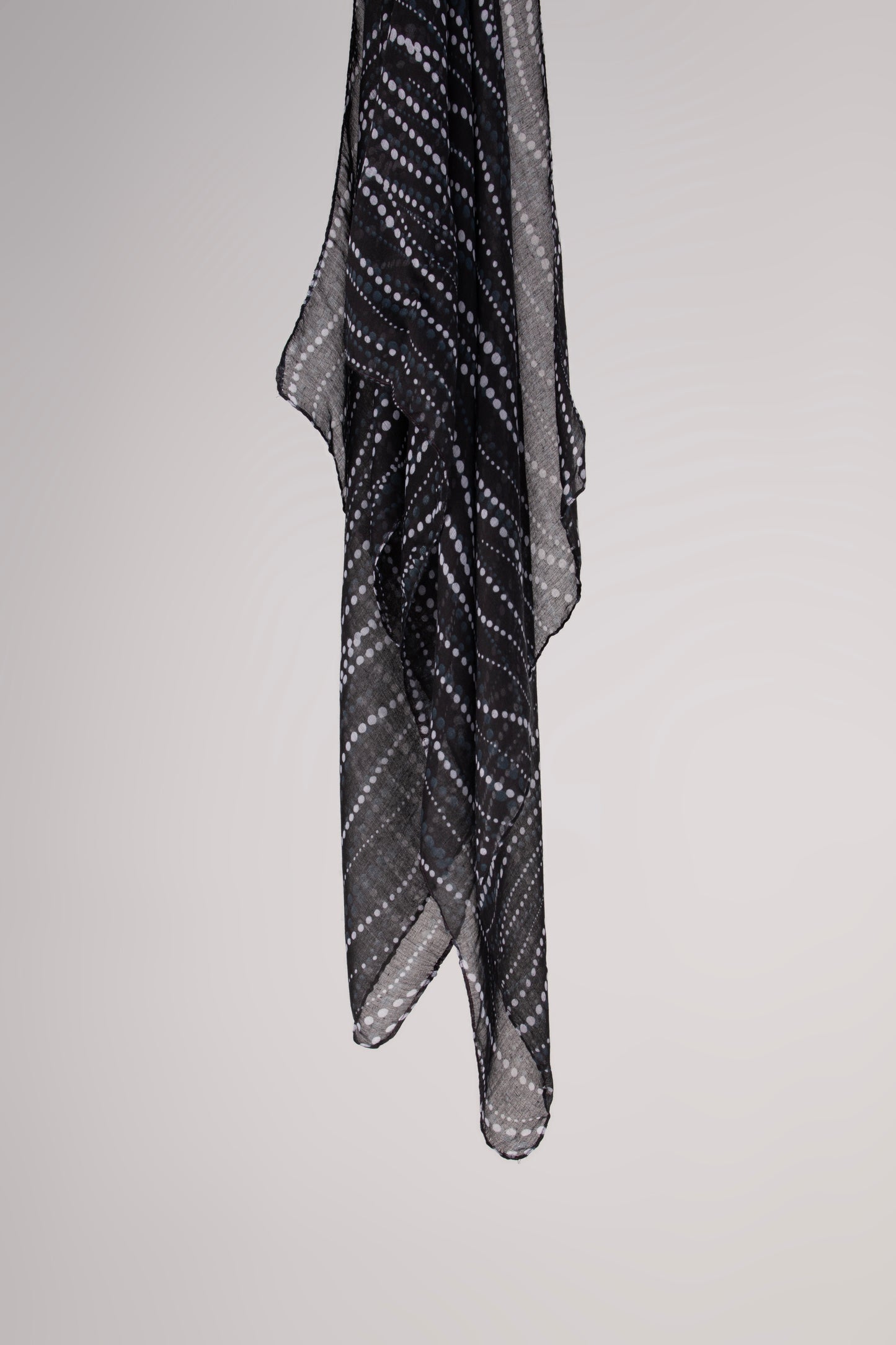 Celestial Dots - Lightweight Chiffon Scarf with Wavy Dot Pattern