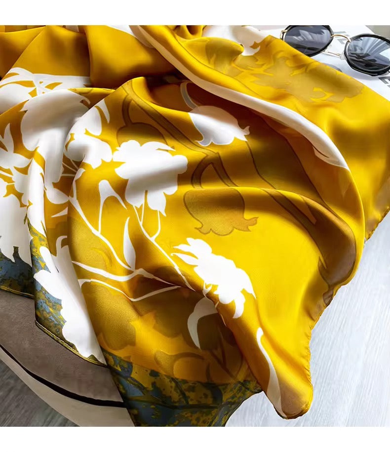 Floral Mustard Premium Silk