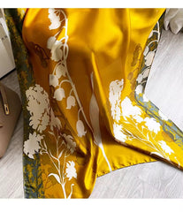 Floral Mustard Premium Silk