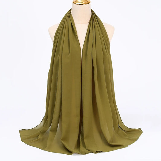 Elegant Olive Green Chiffon Drape